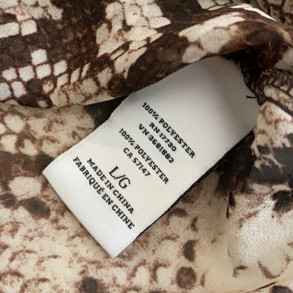 Altuzarra x Target | Snakeskin Pattern Sheer Front Bow Long Sleeve Blouse (L) - Picture 12 of 16